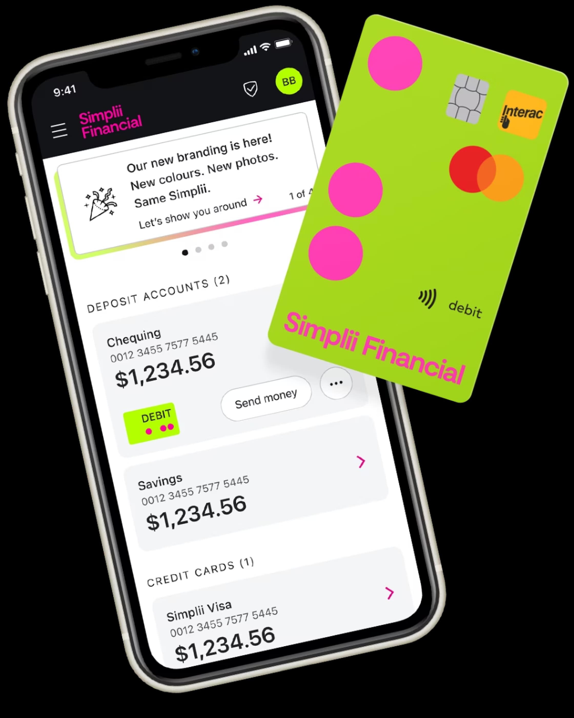 Simplii Financial mobile app and debit card